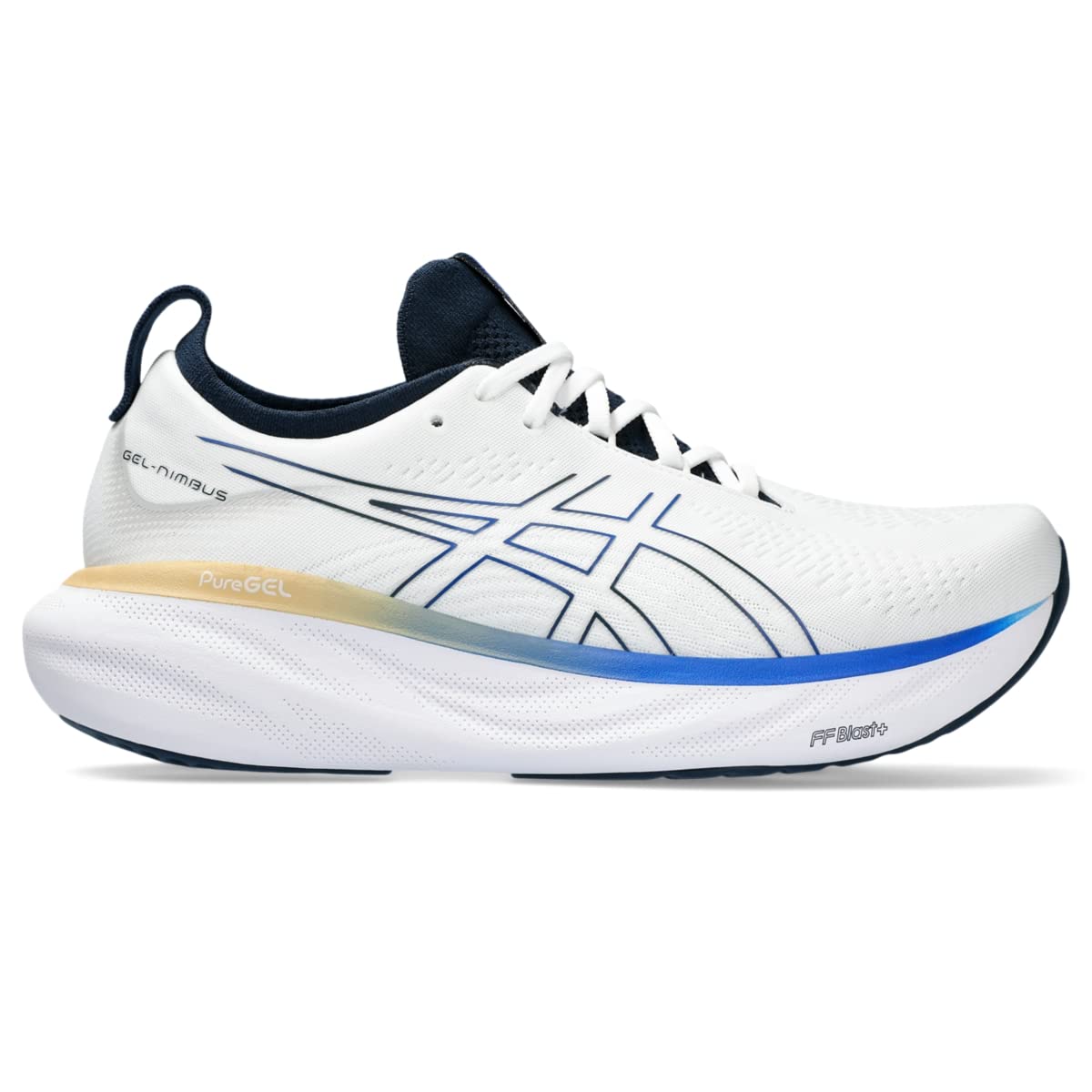 ASICS Men's Gel-Nimbus 25 Running Shoes, 9, White/Illusion Blue