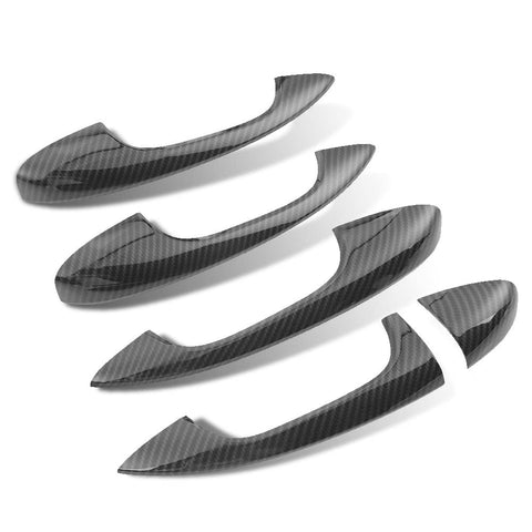 KIMISS Car Carbon Fiber Door Handle Cover Trim for Benz C-Class W205 GLC X253 2015-2018