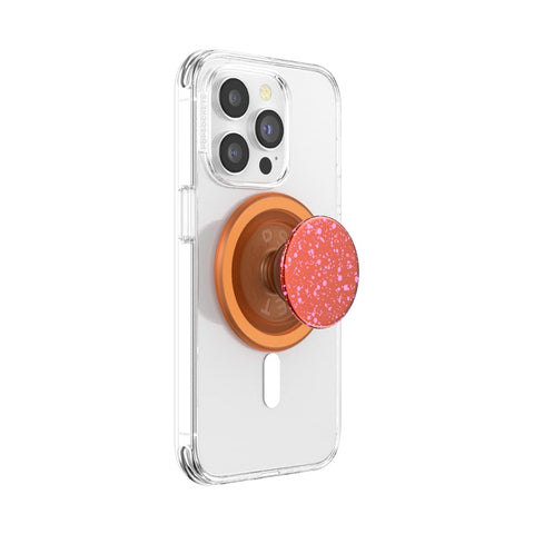 PopSockets Phone Grip with Expanding Kickstand, Compatible with MagSafe, Adapter Ring for MagSafe Included, Wireless Charging Compatible -Clay Speckle