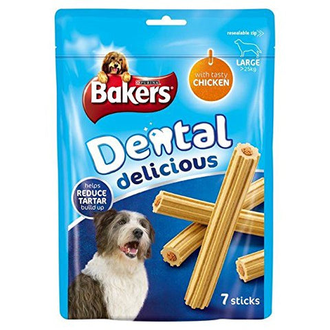 Bakers Dental Delicious Large Dog Treats Chicken 7 per pack