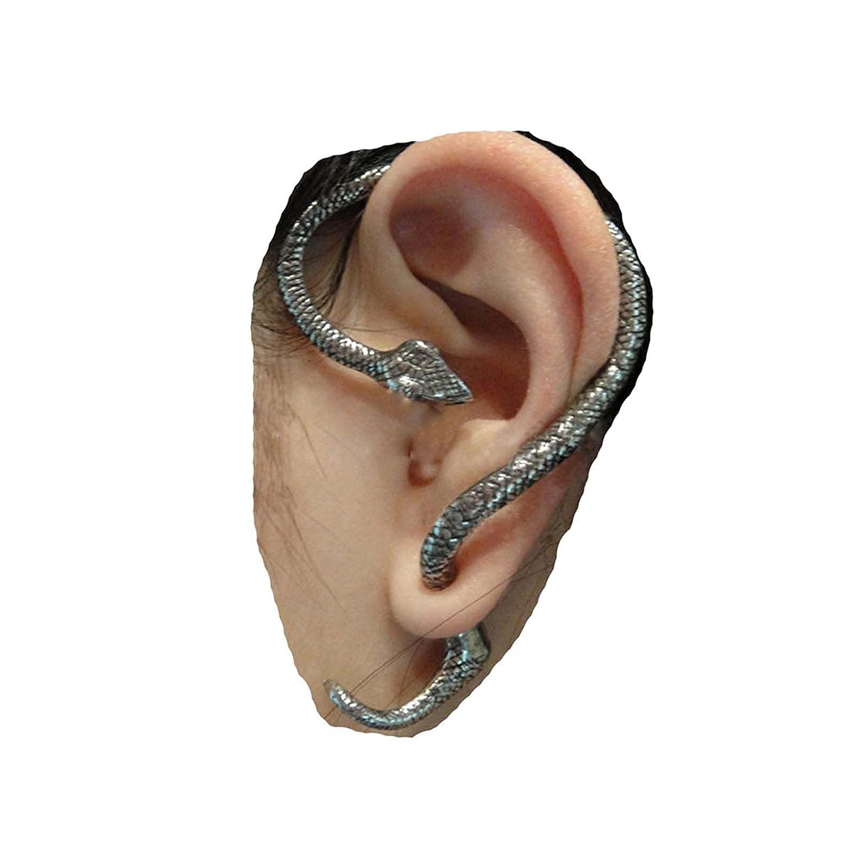 Yheakne Punk Snake Cuff Earrings Silver Snake Ear Climber Earrings Cartilage Ear Crawler Earrings Gothic Serpent Clip on Wrap Earrings Jewelry for Women and Teen Girls