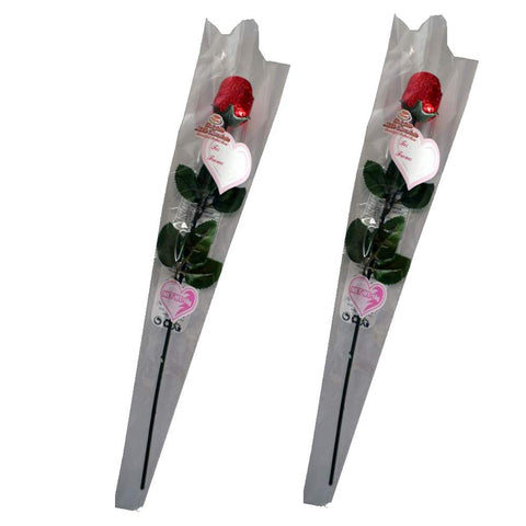 2 x Belgian Milk Chocolate Foiled Rose Valentines Gift Special Occasions (Rose 18g)