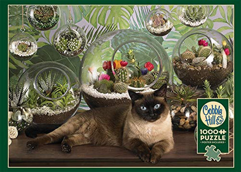 Cobblehill 80049 1000 pc Terrarium Cat Puzzle, Various