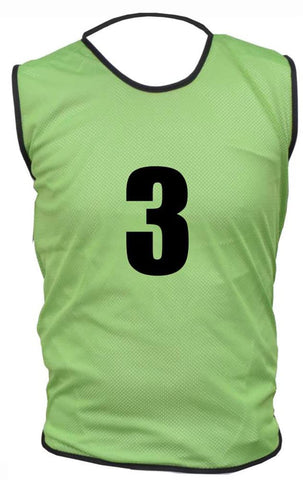 15 MESH BIBS FOOTBALL TRAINING SPORTS BIBS NUMBERED (1-15 OR number of your choice) Front/Back OR Front & Back (Green (Front Only), Kids (U 5's))