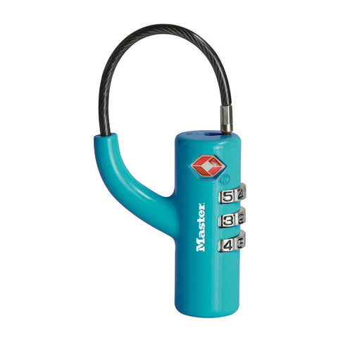 Master Lock 4717EURDBLU Travel Combination Padlock TSA Certified, Blue, 8,1 x 1,8 x 1,8 cm