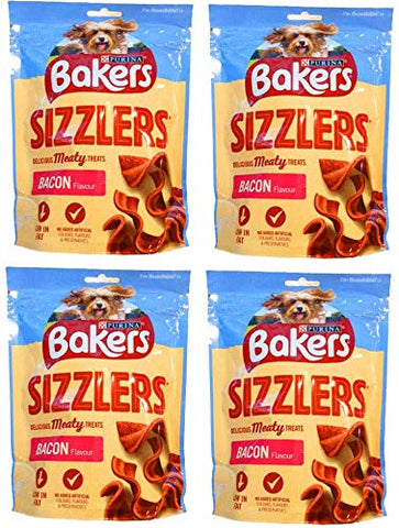 3 x Bacon Sizzlers Dog Treats 4 x 90g