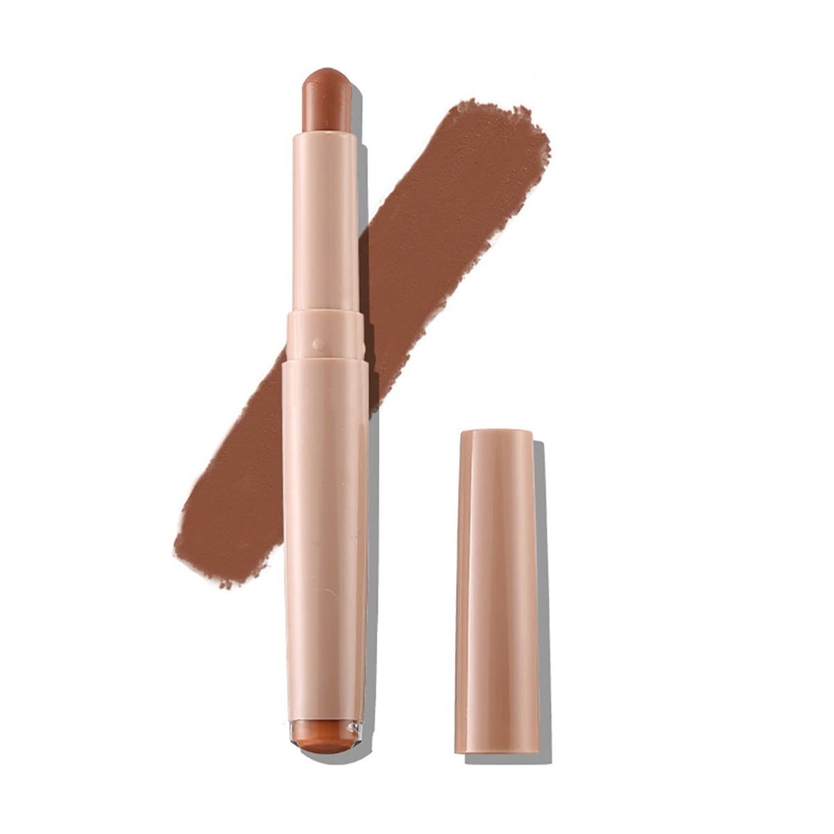 MAEPEOR Matte Shimmer Eyeshadow Stick 10 Colors Cream Eyeshadow Pen Waterproof and Long Lasting Shadow Stick (105# Caramel)