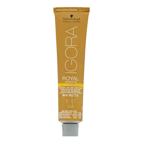 Schwarzkopf Professional Igora Royal Absolutes Hair Color, 8-01, Light Blonde Natural Cendre, 2.1 Ounce