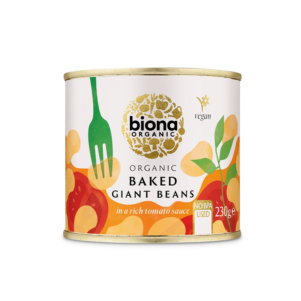 Biona Organic Vegan Giant Beans in a Rich Tomato Sauce 230g (Pack of 6) (Packaging may vary)