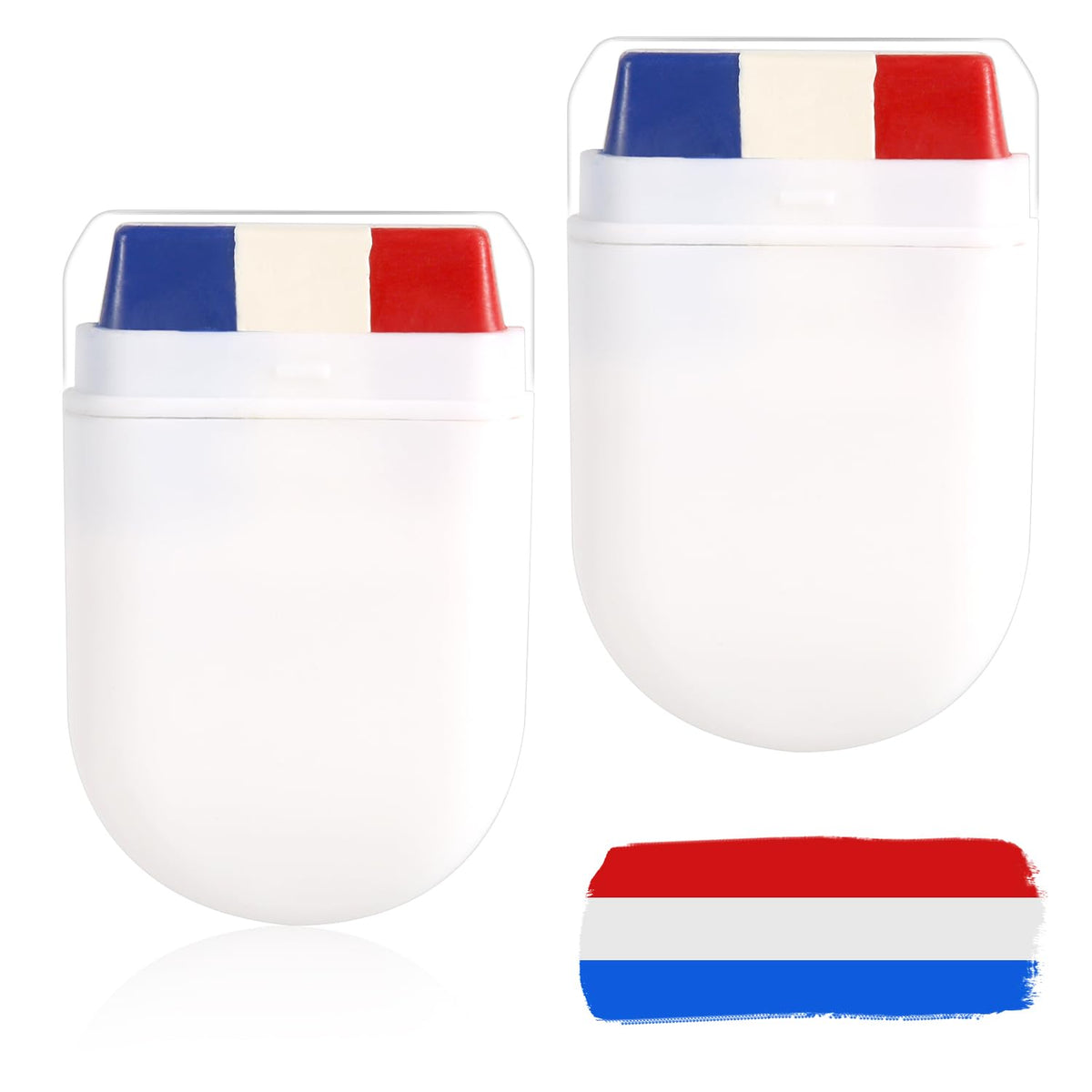 2pcs Patriotic 4th of July Face Paint, Red White & Blue USA American Flag Face Paint Stick Softball Baseball Face Paint Sports Events & Independence Day Stuff for Athletes Men Women Kids