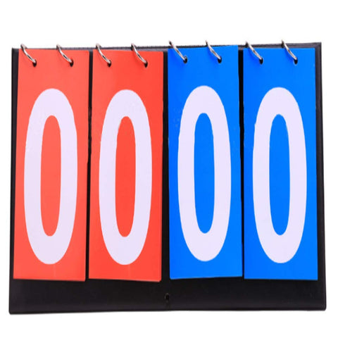 Yeucan Digital Scoreboard Football Table Volleyball Competition Points Statistics Card,4 scoreboards (2 red + 2 blue),Size 2