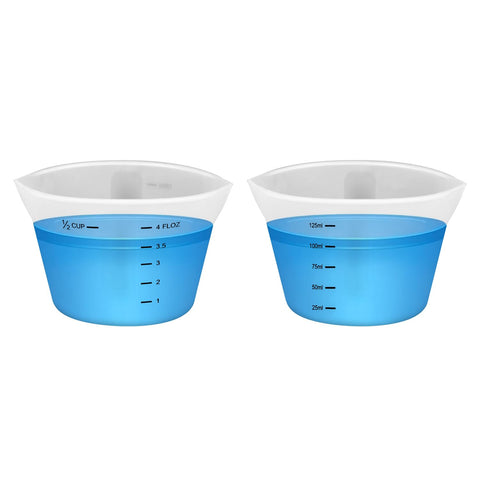 2pcs Laundry Measuring Cup, 125ml Silicone Laundry Detergent Measuring Cup Reusable Liquid Measuring Cups, No More Mess or Leaks for Home Dormitory