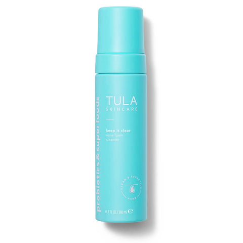 TULA Skin Care Keep It Clear - Acne Foam Cleanser, Contains Salicylic & Azelaic Acid & Probiotics, Clears & Soothes Acne, Brightens Past Blemish Marks, 6.3 fl oz.