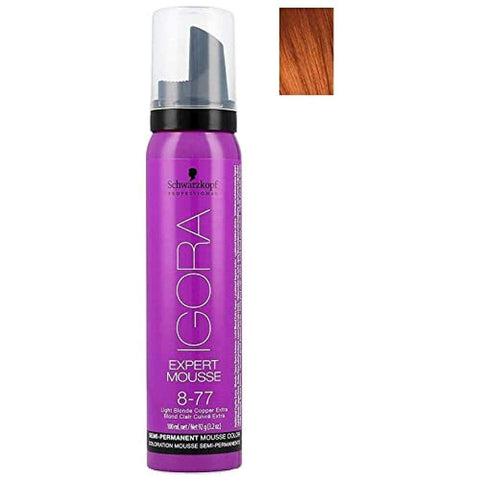 Schwarzkopf Igora Expert Mousse 8-77 Light Blonde Copper Extra 100 ml / 3.2 oz