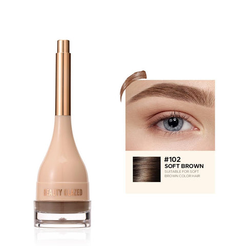 Brow cream, waterproof eyebrow Pomade cream, highly pigmented gel for filling and shaping eyebrows, long-lasting eyebrow makeup (02# SOFT BROWN)