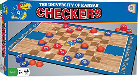 MasterPieces Family Game - NCAA Kansas Jayhawks Checkers - Officially Licensed Board Game for Kids & Adults