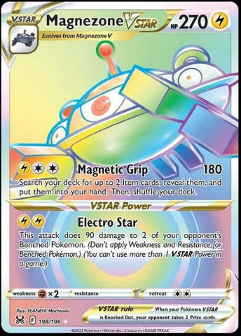 Pokemon - Magnezone VStar 198/196 Lost Origin Secret Rainbow Rare Foil