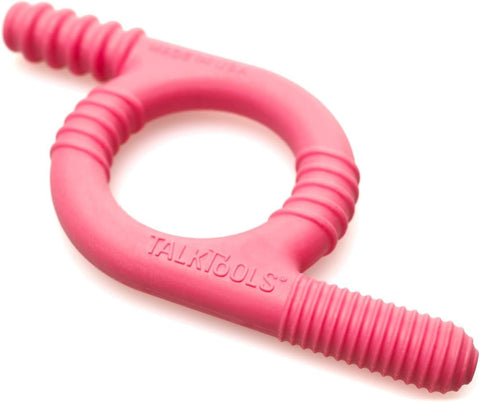 TalkTools Baby Chewy | Oral Motor Sensory Tool for Kids and Toddlers | Therapy Tools to Improve Chewing and Biting (Ridges, Pink)