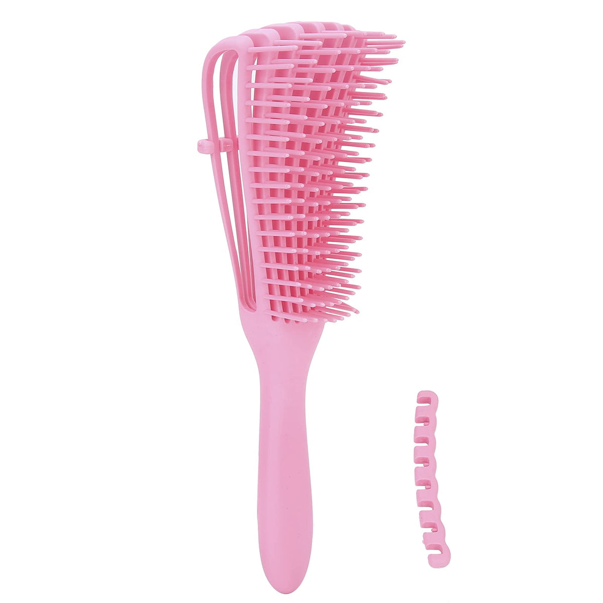 Hair Brush, 8 Rows Elastic Brushes Styling Hair Brushes Rubber Handle with Detachable Holder for Wet And Dry Hair for Curly Thick Straight Hair(pink)