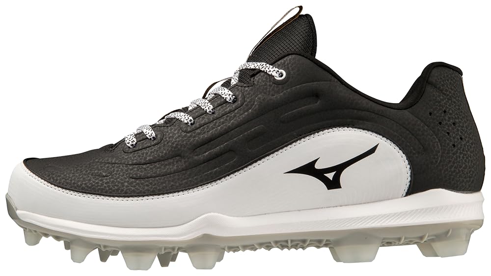 Mizuno Men's Ambition 3 Low TPU Baseball Cleats, Black-White, 9