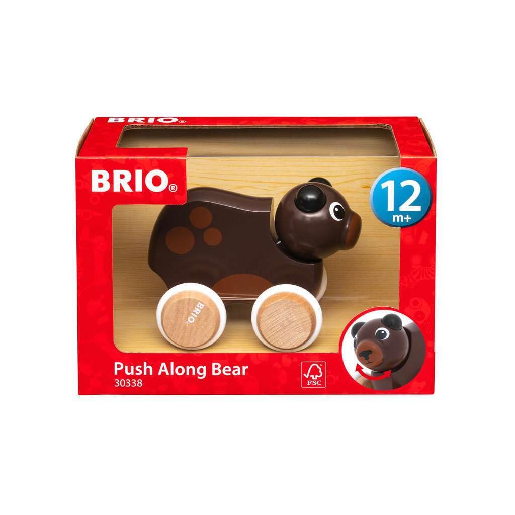 BRIO Push Along Bear Push Along Toddler Toys for Ages 12 Months Up (Kids 1 Year Old)