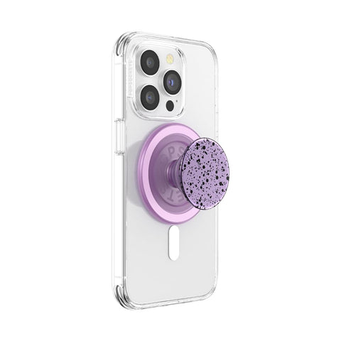 PopSockets Phone Grip with Expanding Kickstand, Compatible with MagSafe, Adapter Ring for MagSafe Included, Wireless Charging Compatible - Sugar Plum Speckle