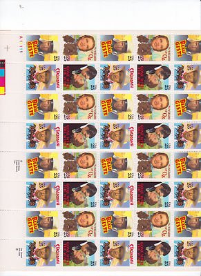 Classic Films Sheet of 50 x 25 Cent US Postage Stamps NEW Scot 2445-48