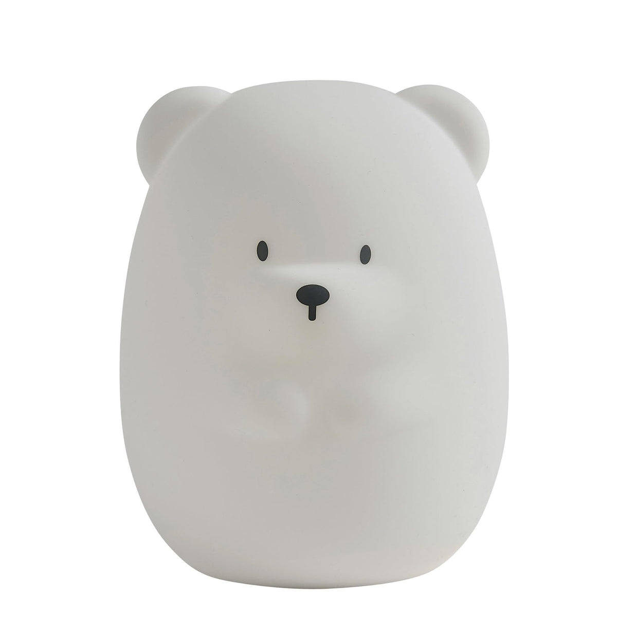 Nattou - Bear Night Light, Baby Sleep Aid, Toddler Comfort Light, 7 Colours, BPA Free, 16cm, PETA Approved Vegan Silicone, White