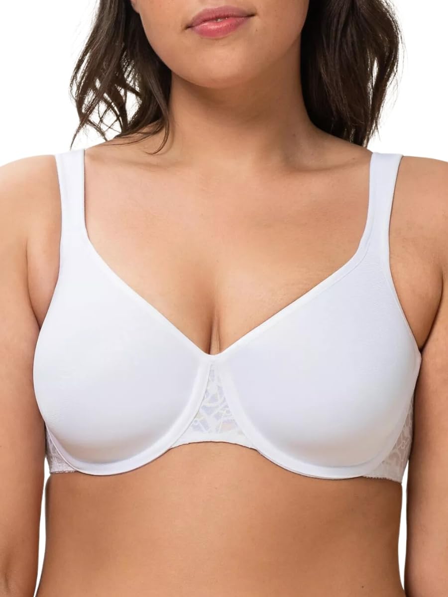 Triumph Comfort Minimizer Bra for Women - Premium Full Coverage Bra with Underwire - Available in Plus Sizes - 36D, White