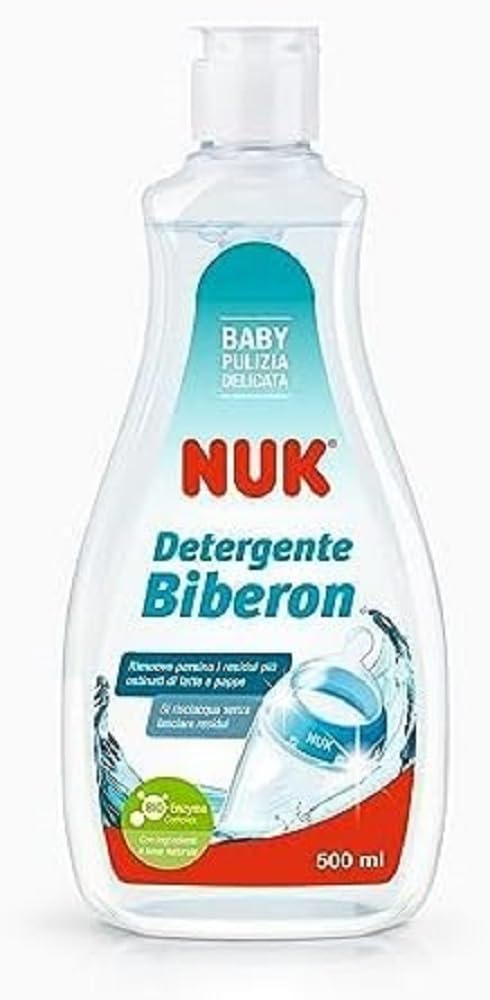 NUK Bottle Cleaner | 500 ml | Ideal for Washing Bottles, teats and Accessories | Fragrance Free | pH Neutral | Bottle Made from 100% Recycled Materials Clear