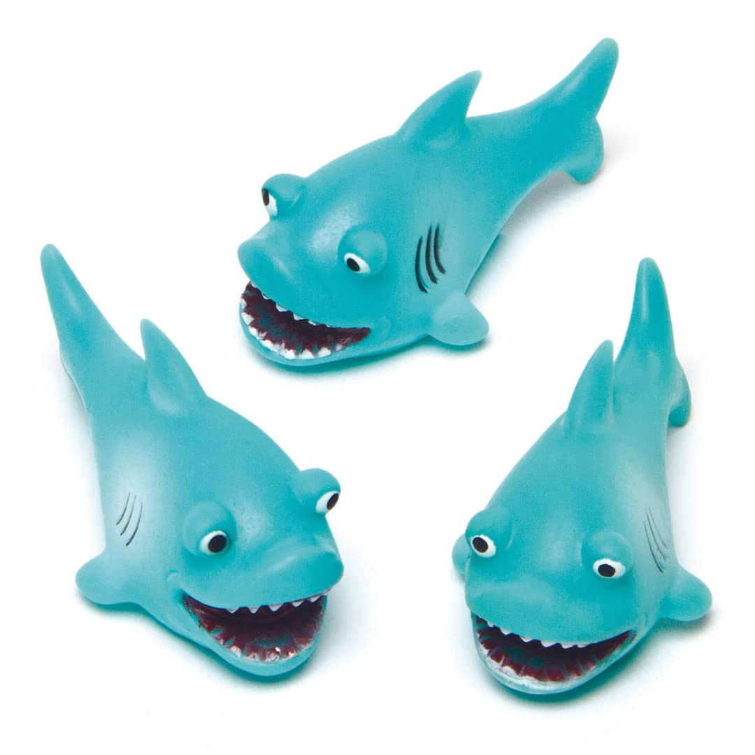 Baker Ross AG648 Shark Squirters, Assorted Floating Rubber Ideal for Baby Bath Time, Pool Toys or Water Activities (Pack of 4),Small