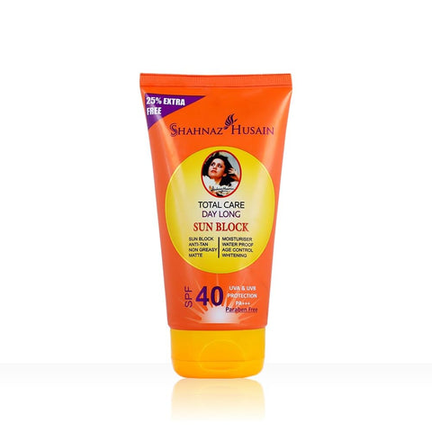 Shahnaz Husain Sun Block SPF 40 | UVA & UVB Protection | Anti-Tan | Non Greasy | Water Proof | 100g