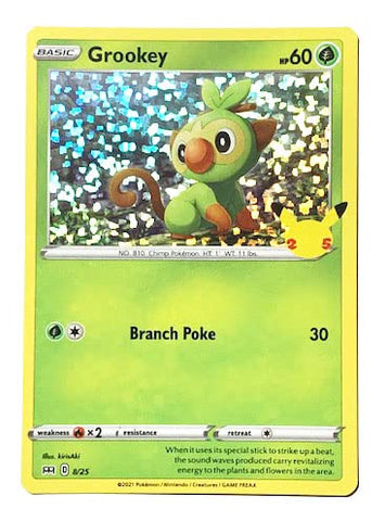 Pokemon - Grookey 8/25 - Mcdonalds Promo - 25th Annivesary - Holo Foil