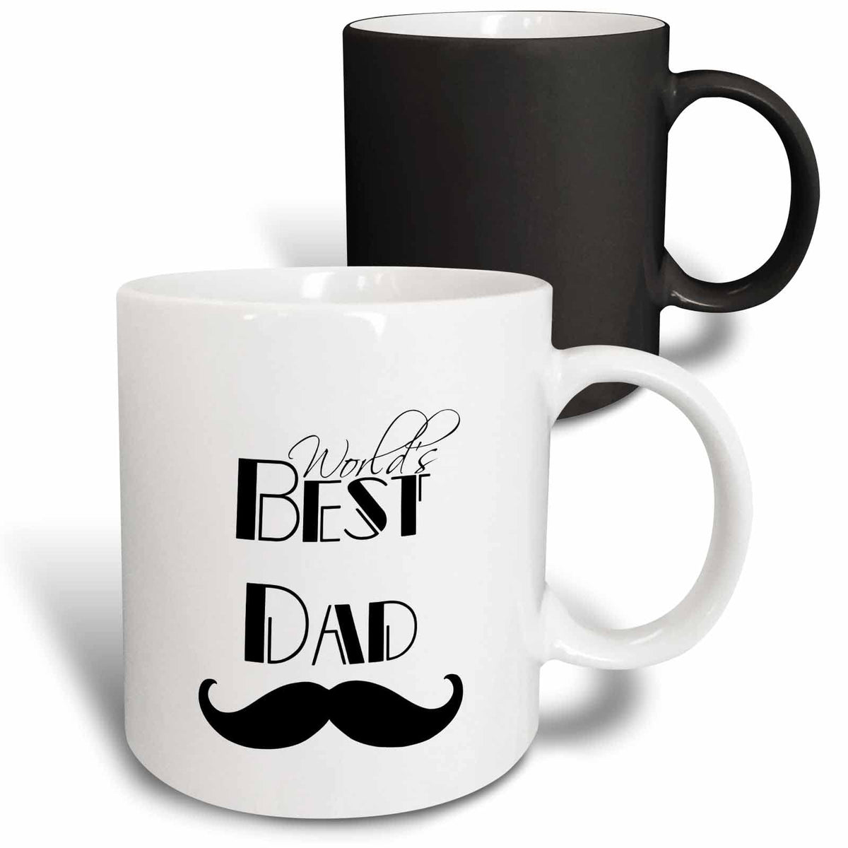 3dRose mug_179103_3 Worlds Best Dad Mustache Magic Transforming Mug, 11-Ounce