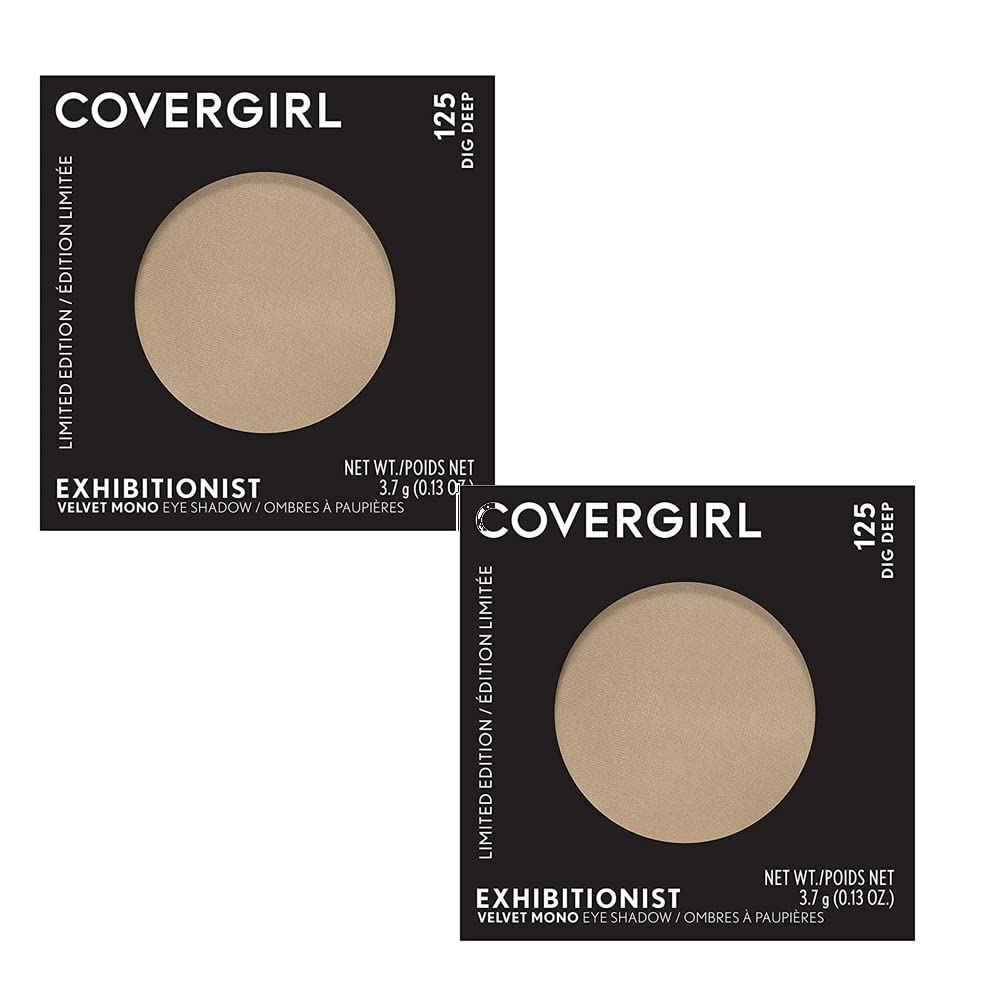 COVERGIRL Pack of 2 Exhibitionist Velvet Mono Eye Shadow, Dig Deep 125