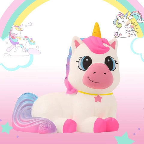 Anboor Squishys Animal Toy 9.1" Jumbo Squishies Unicorn Kawaii Stress Relief Toy Soft Scented Squeeze ADHD Kids Adults