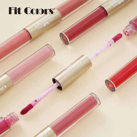 AKARY Waterproof Matte & Shimmer Liquid Lipstick, Dual-ended Highly Pigmented Long Lasting Lip Gloss Lip Tint Stain with Smudge-proof Matte & Shimmer Finish, Hot Sexy Colors Lip Paint Lipstick, 05