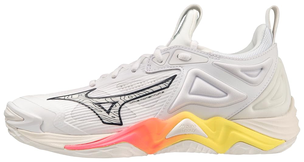 Mizuno Women's Wave Momentum 3 Volleyball Shoe, SNW Wht-high-vs Pnk, 8