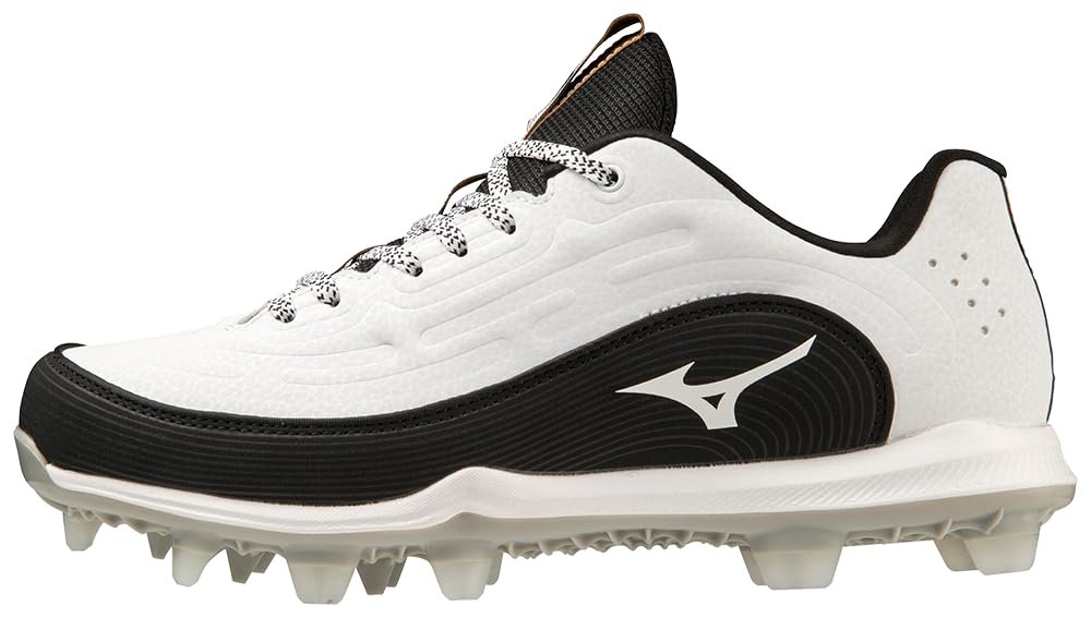 Mizuno Women's Finch Elite 6 Low TPU Softball Cleat, White/Black, 10