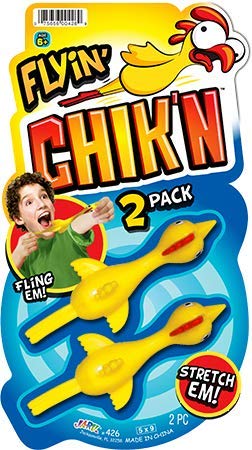 JA-RU Flyin' Chik'n Rubber Chicken Slingshot (1 Pack 2 Units) Flying Sling Shot Chicken. Slinger Toy for Kids and Adults. Easter Party Favors Stocking Stuffer Pack Fun Toys for Gift Bags 426-1A