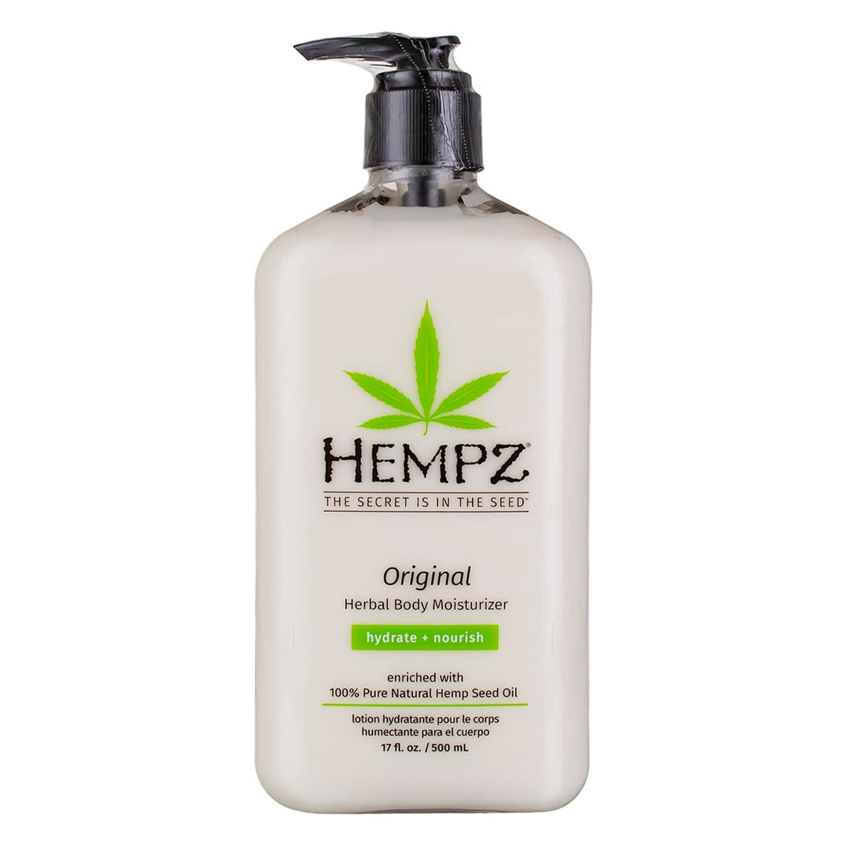 Hempz Body Moisturizer Original 17 Ounce Pump (500ml) (Pack of 2)