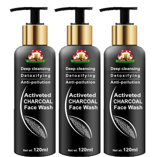 omkar india activated charcoal face wash, fights pollution pack of 3