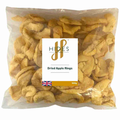 Hides Fine Foods - Dried Apple Rings 500g - GMO Free - Suitable for Vegetarians - Perfect for Baking - Tarts - Cakes - Crumbles - Preserves - Christmas