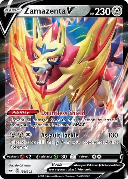 Pokemon - Zamazenta V - 139/202 - Sword *& Shield - Ultra Rare Holofoil Card