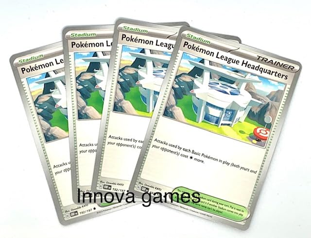 Pokemon League Headquarters 192/197 - Obsidian Flames - x4 Pokemon Trainer Card Playset - Lot