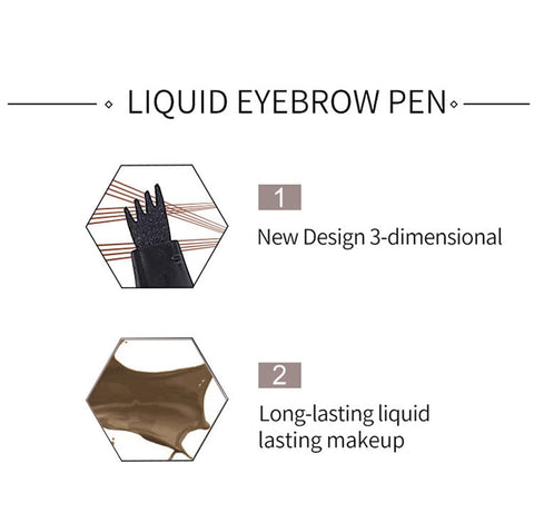 AKARY Tattoo Eyebrow Pen, Four-Fork Lasting Liquid Eyebrow Pencil with a Micro-Fork Tip Applicator Precisely, 3D Natural Wild Eyebrow Maker Pen for Beginners, 24-Hour Waterproof & Sweat-Proof (#01 Dark Brown)