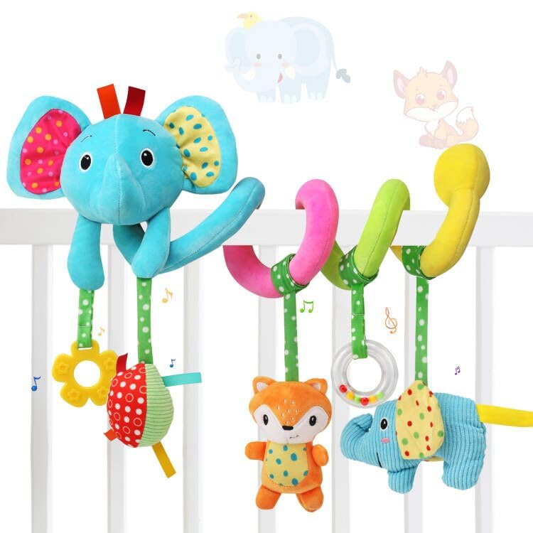 Ballery Spiral Pram Toys for Babies, Baby Pram Pushchair Toys, Spiral Activity Hanging Toys Car Seat Stroller Toys Baby Sensory Toys 0 3 6 9 12 Months Girls Boy