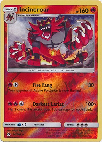 Pokemon - Incineroar - 26/149 - Rare - Reverse Holo - Pokemon Sun & Moon