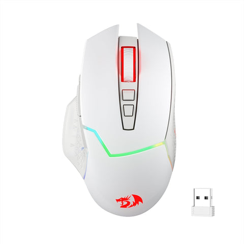 Redragon M690 PRO Wireless Gaming Mouse, 8000 DPI Wired/Wireless Gamer Mouse w/Rapid Fire Key, 8 Macro Buttons, Ergonomic Design for PC/Mac/Laptop, White