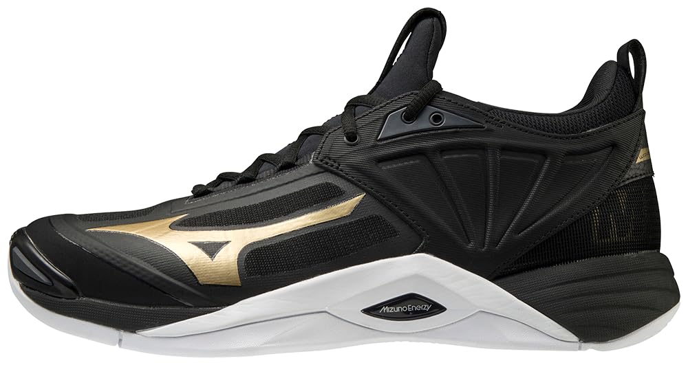 Mizuno Men's Wave Momentum 2 Volleyball Shoe, Black/Gold, 15.5